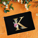 Bolsas de maquillaje para dama de honor, estuche de cosméticos con estampado de alfabeto Floral, neceser de maquillaje para fiesta nupcial, bolso de mano para mujer, regalos de boda