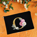 Bolsas de maquillaje para dama de honor, estuche de cosméticos con estampado de alfabeto Floral, neceser de maquillaje para fiesta nupcial, bolso de mano para mujer, regalos de boda