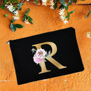 Bolsas de maquillaje para dama de honor, estuche de cosméticos con estampado de alfabeto Floral, neceser de maquillaje para fiesta nupcial, bolso de mano para mujer, regalos de boda