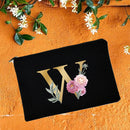 Bolsas de maquillaje para dama de honor, estuche de cosméticos con estampado de alfabeto Floral, neceser de maquillaje para fiesta nupcial, bolso de mano para mujer, regalos de boda