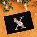 Bolsas de maquillaje para dama de honor, estuche de cosméticos con estampado de alfabeto Floral, neceser de maquillaje para fiesta nupcial, bolso de mano para mujer, regalos de boda