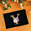 Bolsas de maquillaje para dama de honor, estuche de cosméticos con estampado de alfabeto Floral, neceser de maquillaje para fiesta nupcial, bolso de mano para mujer, regalos de boda