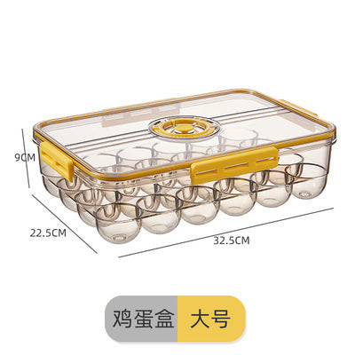 Refrigerator Storage Box Kitchen Storage Container Food Grade PET Plastic Transparent Thickened Timekeeping Frozen Organizer Box