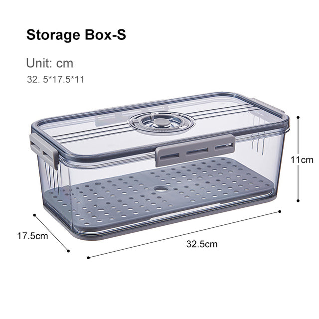 Refrigerator Storage Box Kitchen Storage Container Food Grade PET Plastic Transparent Thickened Timekeeping Frozen Organizer Box