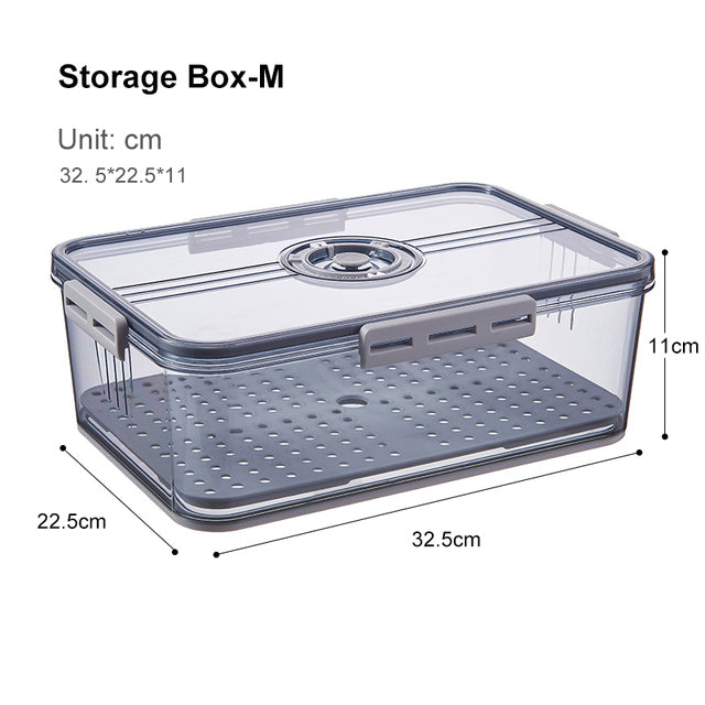 Refrigerator Storage Box Kitchen Storage Container Food Grade PET Plastic Transparent Thickened Timekeeping Frozen Organizer Box