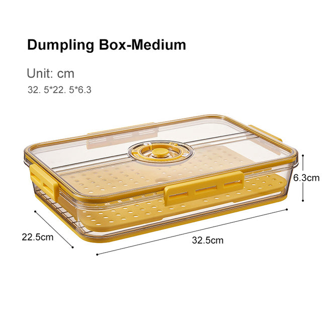 Refrigerator Storage Box Kitchen Storage Container Food Grade PET Plastic Transparent Thickened Timekeeping Frozen Organizer Box