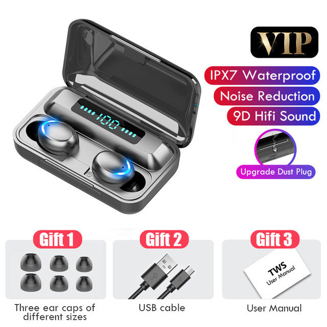 2022 Newest TWS Bluetooth Earphones 2200mAh Charging Box Wireless Headphone 9D Stereo Sports Waterproof Earbuds Headsets