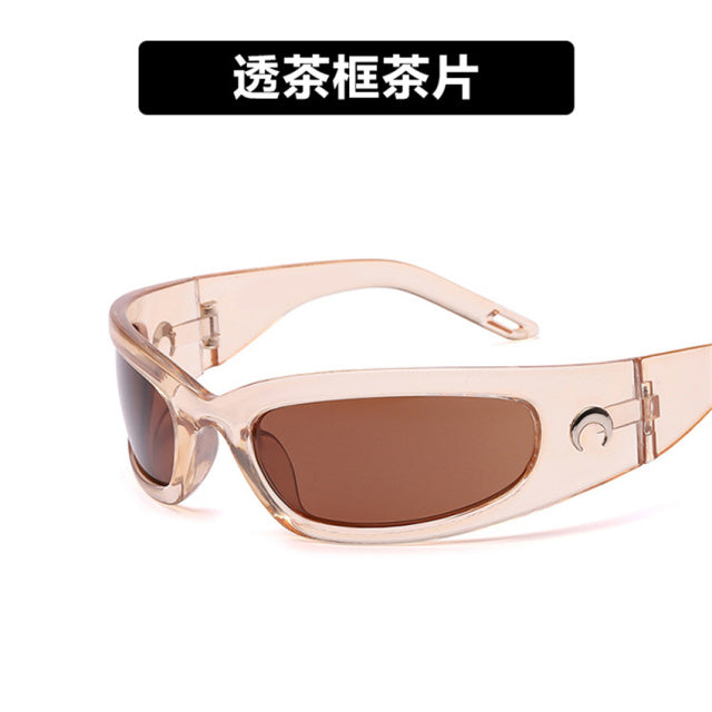 Gafas de sol rectangulares New Moon 2021 para mujer y hombre, gafas de sol Vintage para deportes de ciclismo al aire libre, estilo Hip Hop Punk, gafas de sol UV400 para mujer