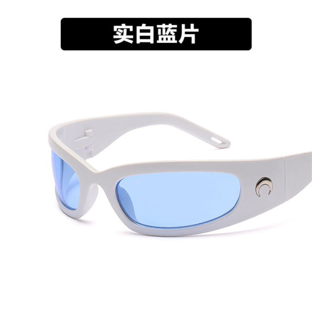 2021 New Moon Rechteckige Sonnenbrille für Frauen Mann Vintage Outdoor Radfahren Sport Hip Hop Punk Sonnenbrille UV400 Trend weiblich