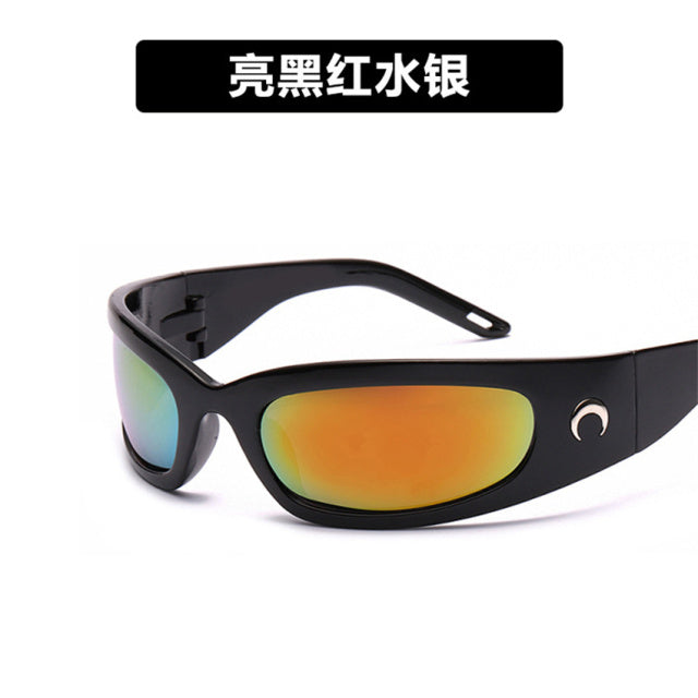 Gafas de sol rectangulares New Moon 2021 para mujer y hombre, gafas de sol Vintage para deportes de ciclismo al aire libre, estilo Hip Hop Punk, gafas de sol UV400 para mujer
