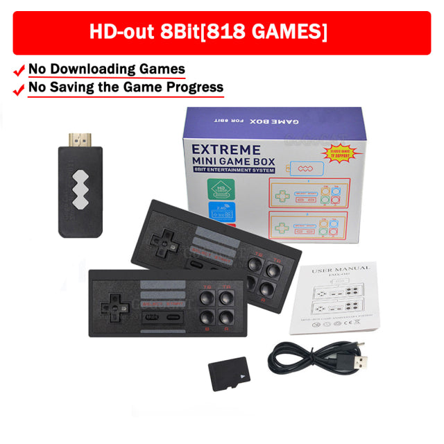 Consolas de videojuegos 4K HD 2,4G inalámbricas 10000 juegos 64GB Retro Mini Classic Gaming Gamepads TV Family Controller para PS1/GBA/MD