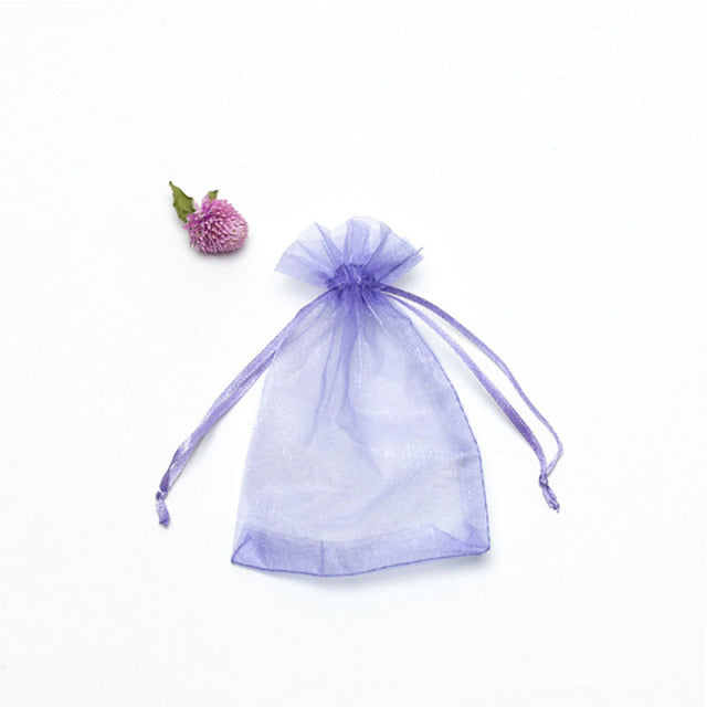 Venta al por mayor 50 unids/lote bolsa de Organza ajustable 5x7 cm 7x9 cm 9x12 cm 10x15 cm cordón joyería embalaje dulces regalos de boda bolsas