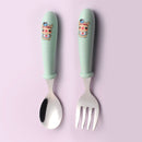 Baby Gadgets Tableware Set Children Utensil Stainless Steel Toddler Dinnerware Cutlery Cartoon Infant Food Feeding Spoon Fork