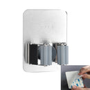Stainless Steel Mop Hook Wall Mounted Mop Organizer Storage Rack Brush Broom Hanger Kitchen Bathroom Hanging Mops Holder Clips