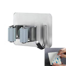 Stainless Steel Mop Hook Wall Mounted Mop Organizer Storage Rack Brush Broom Hanger Kitchen Bathroom Hanging Mops Holder Clips