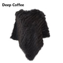 Real Rabbit Fur Knitted Natural Fur Poncho Vest Fashion Wrap Coat Shawl Lady Scarf Natural Fur Wedding Party Wholesale Cape