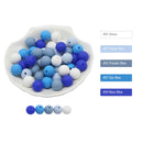Cute-Idea 20Pcs Silicone Round Beads 9MM Baby Teething Chewable Beads DIY Baby Rodent Pacifier Chain Toys Accessories Baby Goods