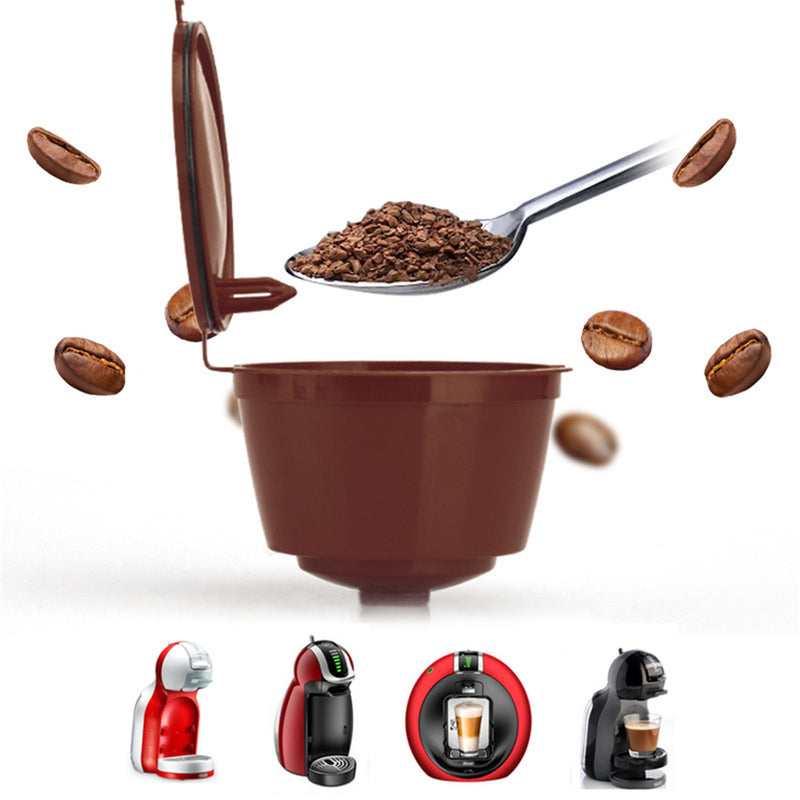 Wiederverwendbare Kaffeekapsel-Filtertasse für Nescafe Dolce Gusto, nachfüllbare Kappen, Löffel, Bürste, Filterkörbe, Pod-Sieb, Kaffeegeschirr