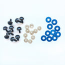 20 piezas ojos de seguridad de plástico de felpa con purpurina 3D para muñecas Amigurumi de juguete ojos para muñecas mezcla de animales 14/16/18/20/22mm