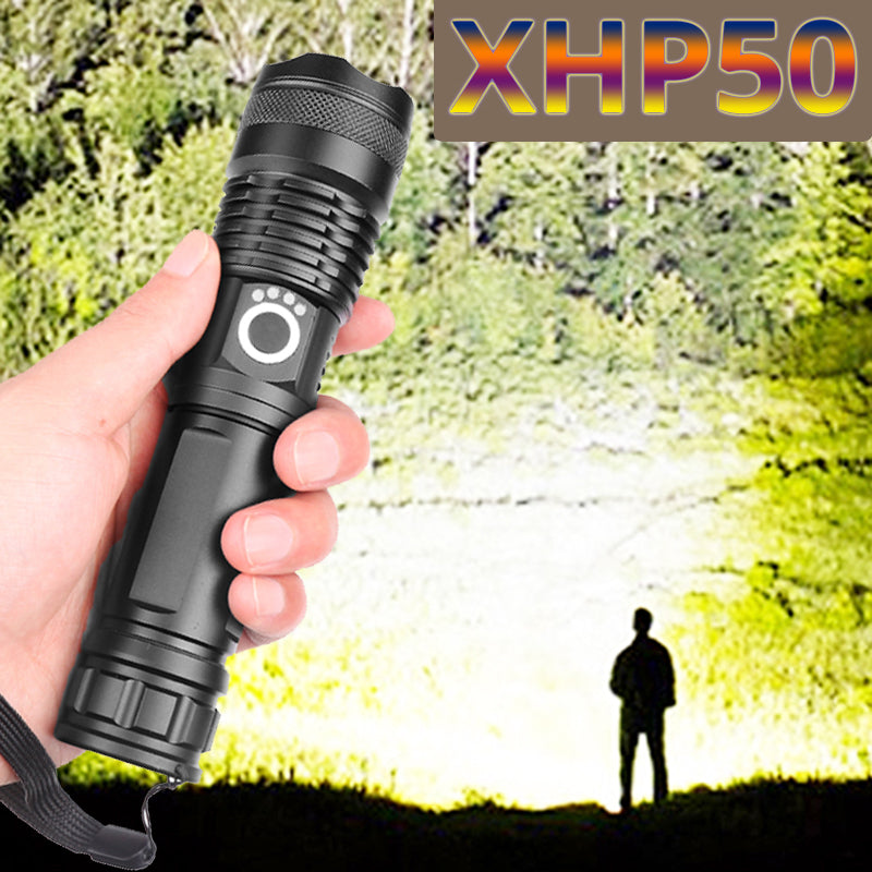Envío Directo xhp50.3 linterna más potente 5 modos usb Zoom led antorcha xhp50 18650 o 26650 batería mejor Camping, al aire libre