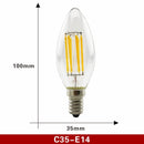 2pcs E27 E14 Retro Edison LED Filament Bulb Lamp AC220V Light Bulb C35 G45 A60 ST64 G80 G95 G125 Glass Bulb Vintage Candle Light