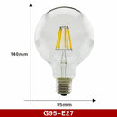 2pcs E27 E14 Retro Edison LED Filament Bulb Lamp AC220V Light Bulb C35 G45 A60 ST64 G80 G95 G125 Glass Bulb Vintage Candle Light