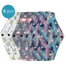 Almohadillas menstruales reutilizables, 6 uds., servilleta sanitaria lavable para mujer, almohadilla Menstrual lavable de carbón de bambú y algodón