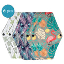 Almohadillas menstruales reutilizables, 6 uds., servilleta sanitaria lavable para mujer, almohadilla Menstrual lavable de carbón de bambú y algodón