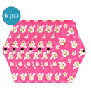 Almohadillas menstruales reutilizables, 6 uds., servilleta sanitaria lavable para mujer, almohadilla Menstrual lavable de carbón de bambú y algodón