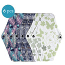 Almohadillas menstruales reutilizables, 6 uds., servilleta sanitaria lavable para mujer, almohadilla Menstrual lavable de carbón de bambú y algodón