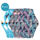 Almohadillas menstruales reutilizables, 6 uds., servilleta sanitaria lavable para mujer, almohadilla Menstrual lavable de carbón de bambú y algodón