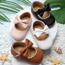 KIDSUN, zapatos informales para bebés, lazo para niños pequeños, suela blanda de goma antideslizante, PU plano, primeros pasos, decoración con lazo para recién nacidos, Mary Janes