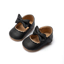 KIDSUN, zapatos informales para bebés, lazo para niños pequeños, suela blanda de goma antideslizante, PU plano, primeros pasos, decoración con lazo para recién nacidos, Mary Janes