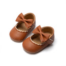 KIDSUN, zapatos informales para bebés, lazo para niños pequeños, suela blanda de goma antideslizante, PU plano, primeros pasos, decoración con lazo para recién nacidos, Mary Janes