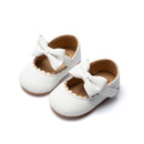 KIDSUN, zapatos informales para bebés, lazo para niños pequeños, suela blanda de goma antideslizante, PU plano, primeros pasos, decoración con lazo para recién nacidos, Mary Janes