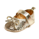 Zapatos de bebé recién nacido, zapatos de bebé (niño o niña), zapatos de vestir de PU antideslizantes con suela de goma con lazo clásico para niña, zapatos de cuna para primeros pasos para niños pequeños