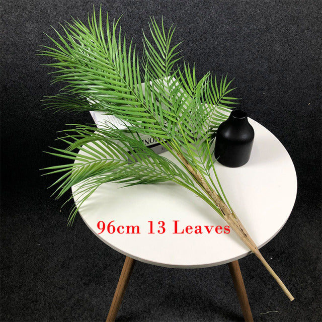 125 cm große künstliche Palme tropische Pflanzen Zweige Kunststoff gefälschte Blätter grüne Monstera für Hausgarten Zimmer Bürodekoration