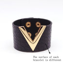 Europe Crack Leather Bracelet For Women Femme All-Match V Word Wide Punk Style Soft Jewellery Cool Wholesale