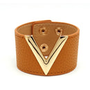 Europe Crack Leather Bracelet For Women Femme All-Match V Word Wide Punk Style Soft Jewellery Cool Wholesale