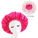 New Solid Women Satin Bonnet Fashion Stain Silky Big Bonnet for Lady Sleep Cap Headwrap Hat Hair Wrap Accessories Wholesale