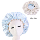 New Solid Women Satin Bonnet Fashion Stain Silky Big Bonnet for Lady Sleep Cap Headwrap Hat Hair Wrap Accessories Wholesale