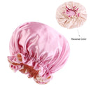 New Solid Women Satin Bonnet Fashion Stain Silky Big Bonnet for Lady Sleep Cap Headwrap Hat Hair Wrap Accessories Wholesale