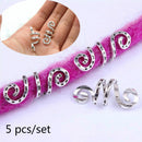 5pcs/Pack Different 49 Styles Charms Hair Braid Dread Dreadlock Beads Clips Cuffs Rings Jewelry Dreadlock Clasps Accessories