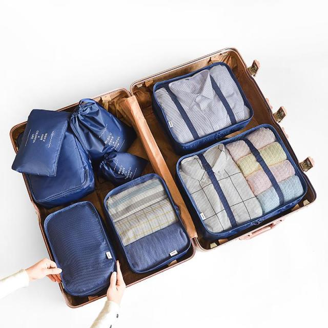 8/6 pieces Set Travel Organizer Storage Bags Suitcase Packing Set Storage Cases Portable Luggage Organizer Clothe Shoe TidyPouch