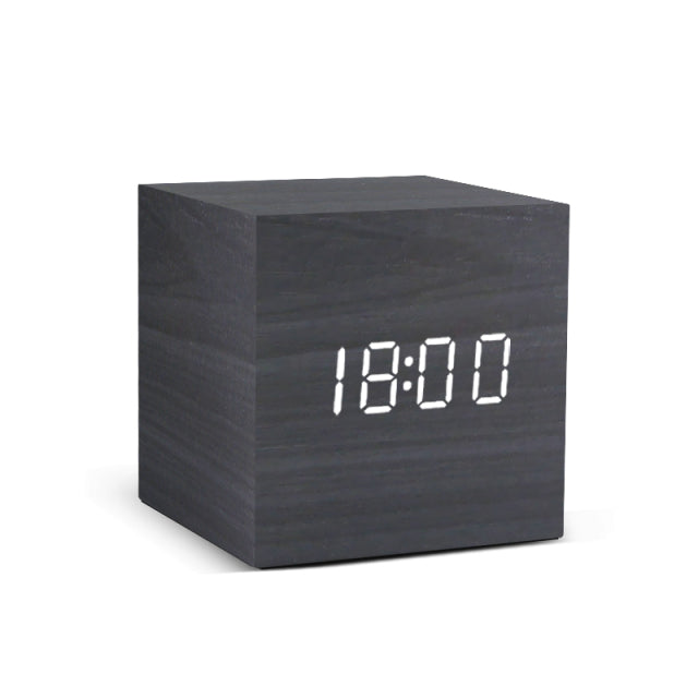 USB/AAA  Clocks LED Wooden Alarm Clock Watch Table Voice Control Digital Wood Despertador Electronic Desktop Table Decor 2022