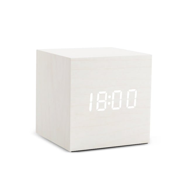 Relojes USB/AAA LED Despertador de madera Reloj de mesa Control de voz Despertador de madera digital Mesa de escritorio electrónica Decoración 2022