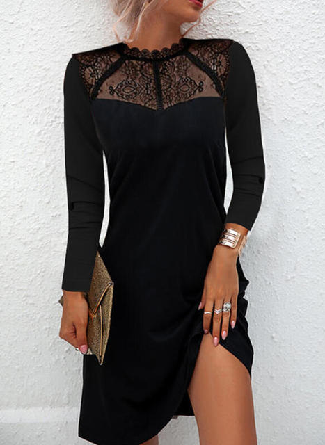 Dresses for Women V Neck Lace Sleeve Short Dress 2022 Spring Summer Sexy Ladies Black Party Bodycon Dresses fashion 5XL