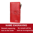 Billeteras de mujer con grabado de nombre 2022, tarjetero de cuero largo a la moda de alta calidad, monedero clásico para mujer, billetera de marca con cremallera para mujer