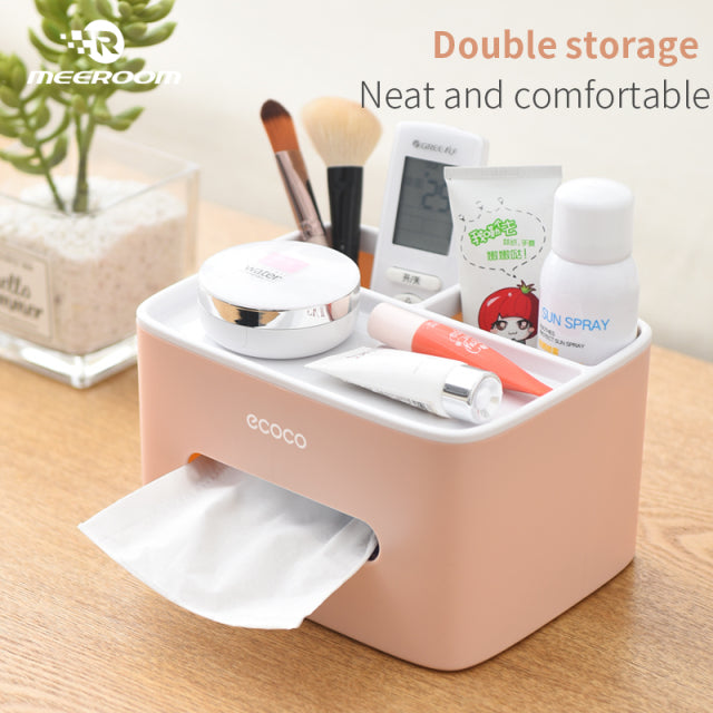 Tissue Storage Box Napkin Holder Multifunctional Sundries Storage Ontainer Living Room Stationery Organizer Box for Home Office