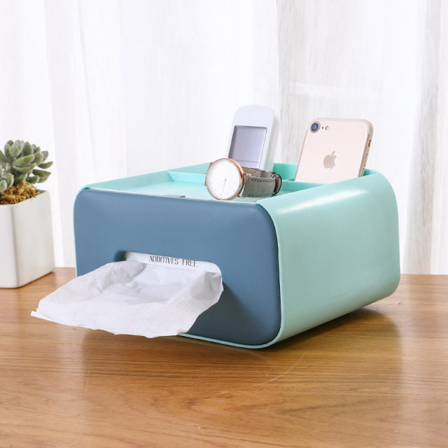 Tissue Storage Box Napkin Holder Multifunctional Sundries Storage Ontainer Living Room Stationery Organizer Box for Home Office